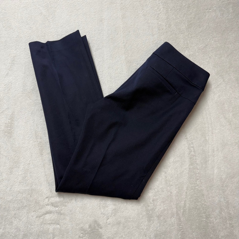 Ann Taylor LOFT Marisa Straight Leg Dress Pants Navy Blue Petite 4P